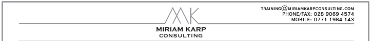 Miriam Karp Consulting Training Solutions, Management Development Programmes, Human Resource Development, Life Coaching, Business Coaching and Mentoring